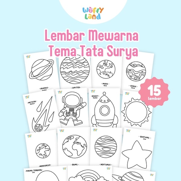 Aktifitas Mewarna Tema Tata Surya (Ukuran A5)