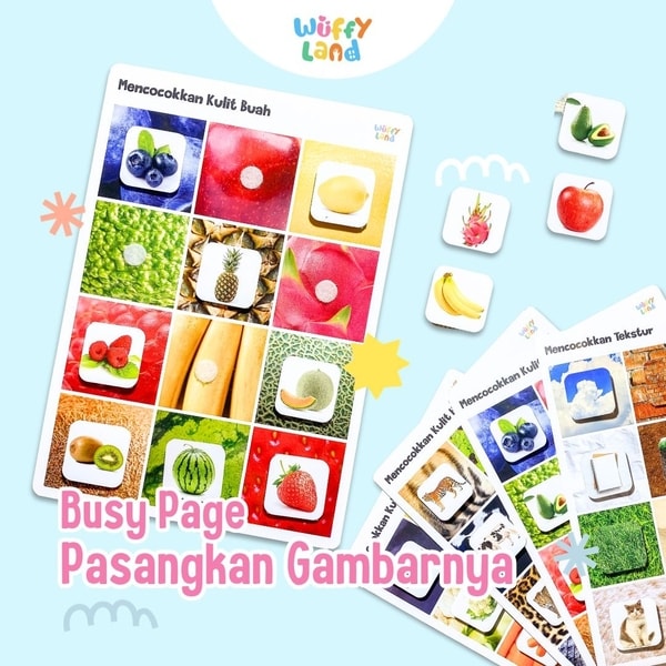 Mainan Anak Busy Page Wuffyland Mencocokkan Gambar