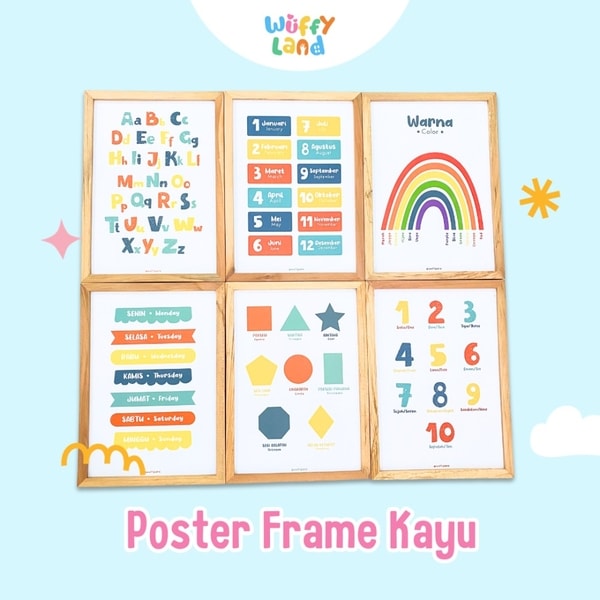 Wuffyland Mainan Edukasi Anak Indonesia Murah PosterBingkai Aneka Tema