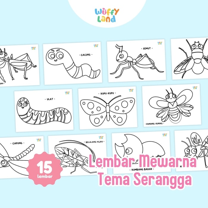 Aktifitas Mewarna Tema Serangga (Ukuran A5)