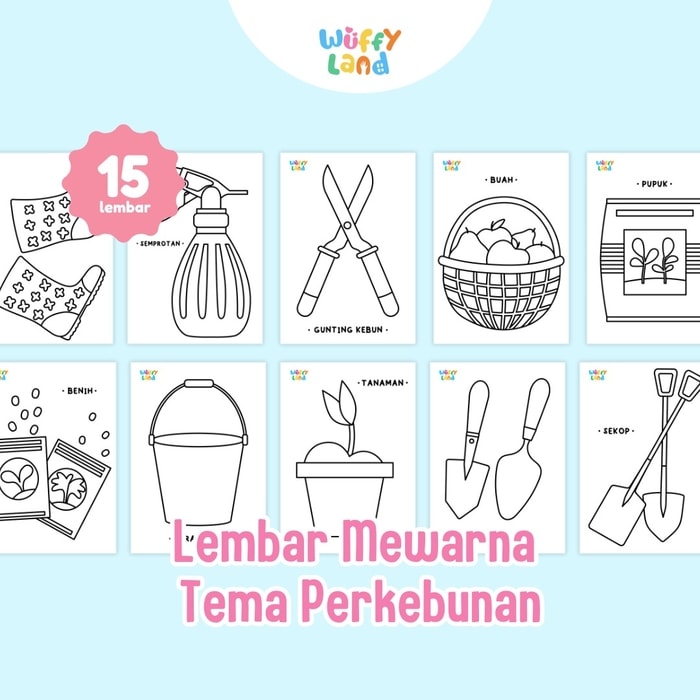 Aktifitas Mewarna Tema Berkebun (Ukuran A5)