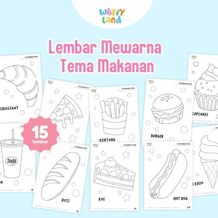 Aktifitas Mewarna Tema Makanan (Ukuran A5)