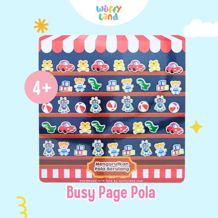 Mainan Anak Busy Page Wuffyland Mengurutkan Pola