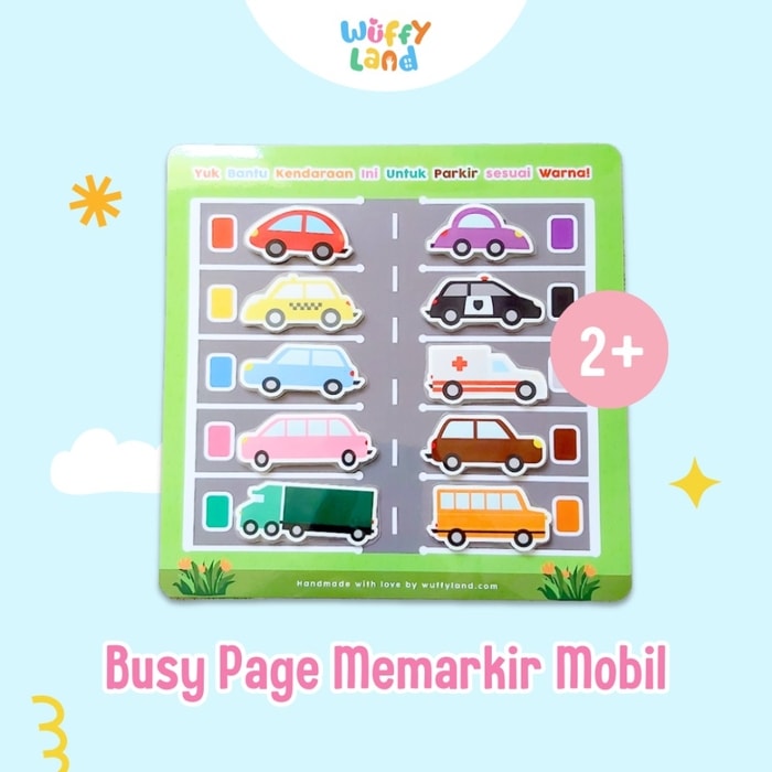 Mainan Anak Busy Page Wuffyland Mencocokkan Warna Transportasi