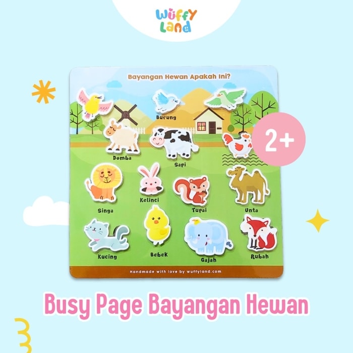 Mainan Anak Busy Page Wuffyland Bayangan Hewan