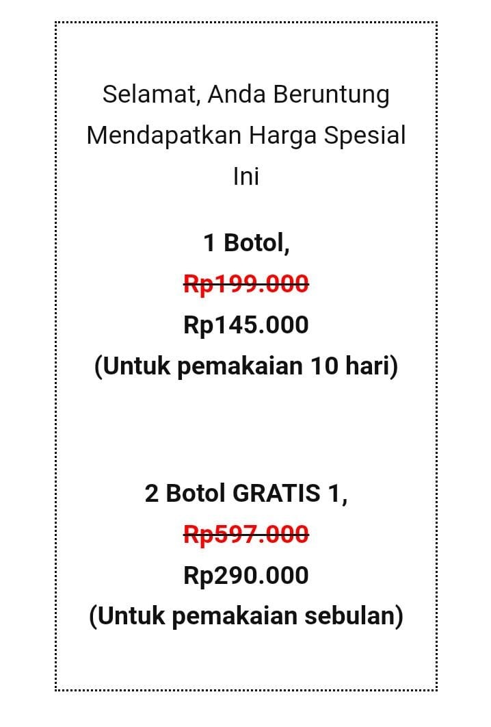 Harga yang kami tawarkan tidak seberapa
 dibandingkan kesehatan & manfaat 
yang didapat...