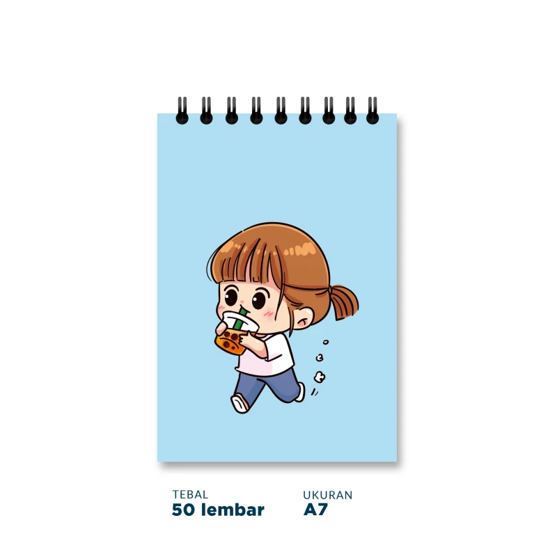 Blocknote Girl Drinking - A7