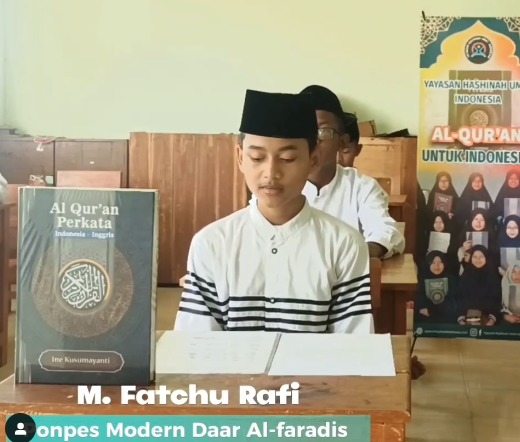 Terima kasih oleh M. Fatchu Rafi dari Pondok Pesantren @madaralfaradis kepada Donatur-Donatur yang telah Berwakaf Al-Qur'an di Program Wakaf Al-Qur'an Yayasan Hashinah Umat Indonesia.🙏☺️

Terimakasih para Donatur Bapak Dwi Cahyono, Bapak Maulana, dan bapak Abbas, yang sudah mempercayakan Yayasan Hashinah Umat Indonesia. Semoga Allah SWT mengabulkan semua hajatnya dan dilimpahkan keberkahan.. Aamiin yaa Robbal'aalamiin.☺️🙏