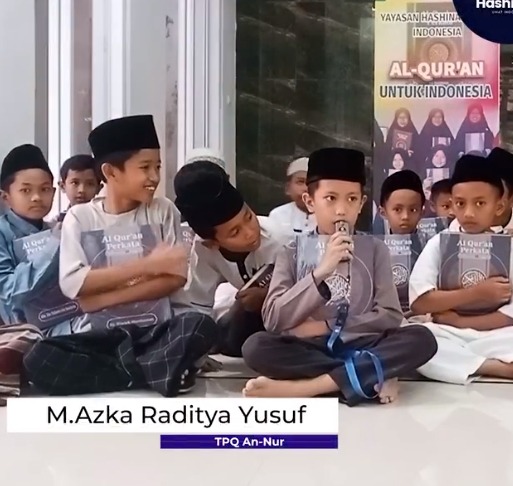 Ucapan terima kasih dari M Azka Raditya Kepada Donatur - Donatur yang telah Berwakaf Al - Qur'an di Program Wakaf Al - Qur'an Yayasan Hashinah Umat Indonesia.🙏☺️

Terimakasih para Donatur yang sudah mempercayakan Yayasan Hashinah Umat Indonesia. ☺️🙏