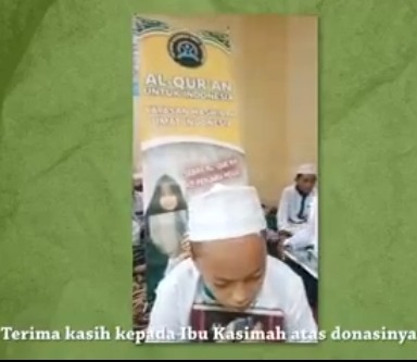 Ucapan terima kasih oleh Afrianka kepada Donatur - Donatur yang telah Berwakaf Al-Qur'an di Program Wakaf Al - Qur'an Yayasan Hashinah Indonesia🙏☺️

Terimakasih para Donatur ( MUHAMMAD JAMANUDIN dan KASIMAH )yang sudah mempercayakan Yayasan Hashinah Indonesia ☺️🙏