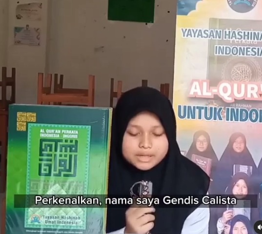 Ucapan terima kasih oleh Gendis Calista kepada Donatur - Donatur yang telah Berwakaf Al-Qur'an di Program Wakaf Al - Qur'an Yayasan Hashinah Indonesia🙏☺️

Terimakasih para Donatur yang sudah mempercayakan Yayasan Hashinah Indonesia ☺️🙏