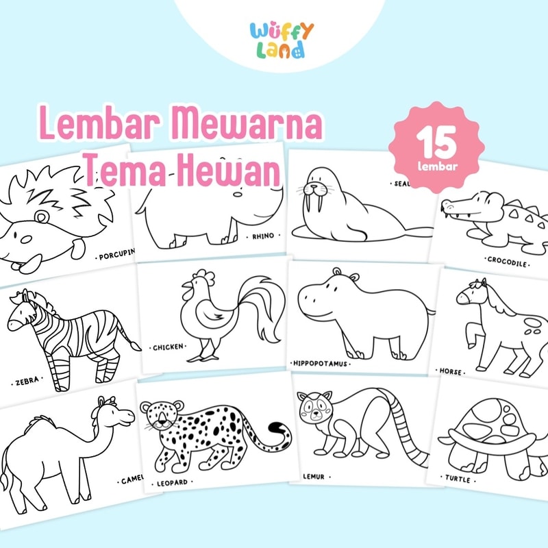 Aktifitas Mewarna Wuffyland Tema Hewan (Ukuran A5)