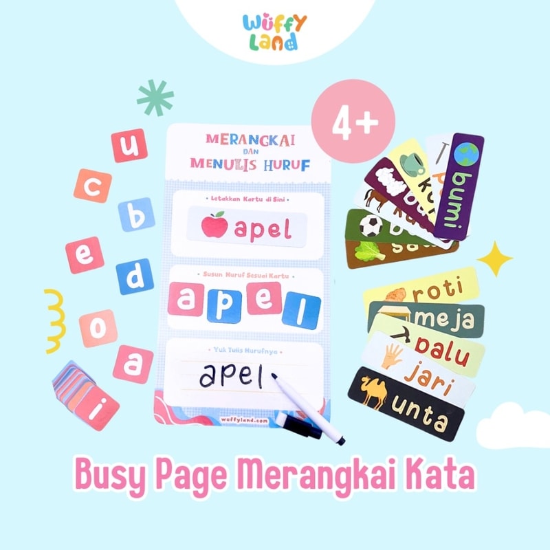 Mainan Anak Busy Page Wuffyland Belajar Merangkai dan Menulis Kata