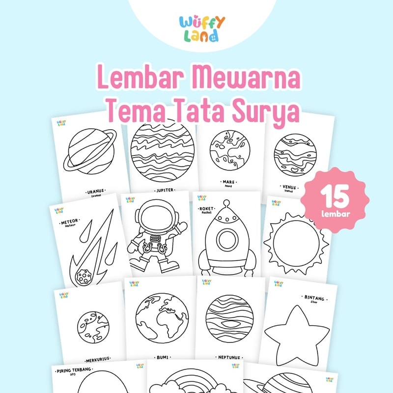 Aktifitas Mewarna Tema Tata Surya (Ukuran A5)