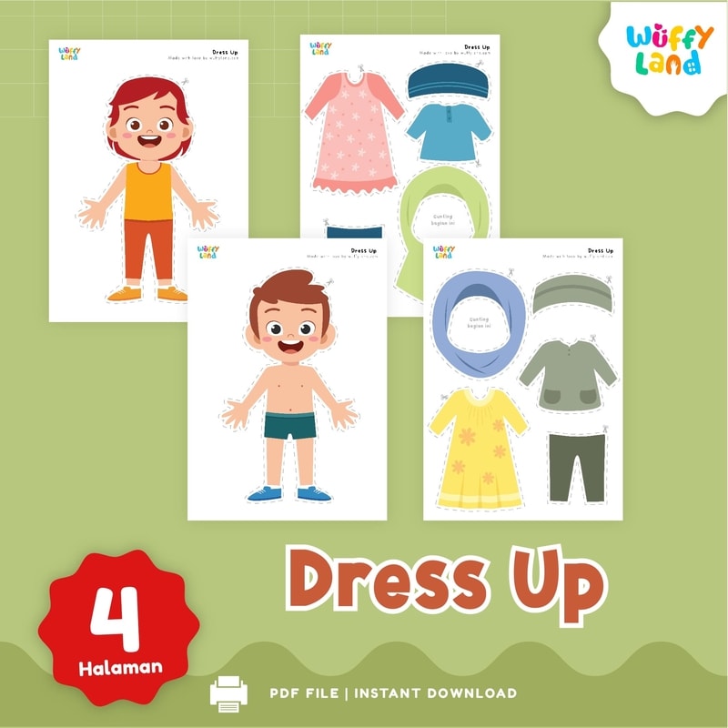Wuffyland Worksheet Edukasi Anak Indonesia Murah Dress Up