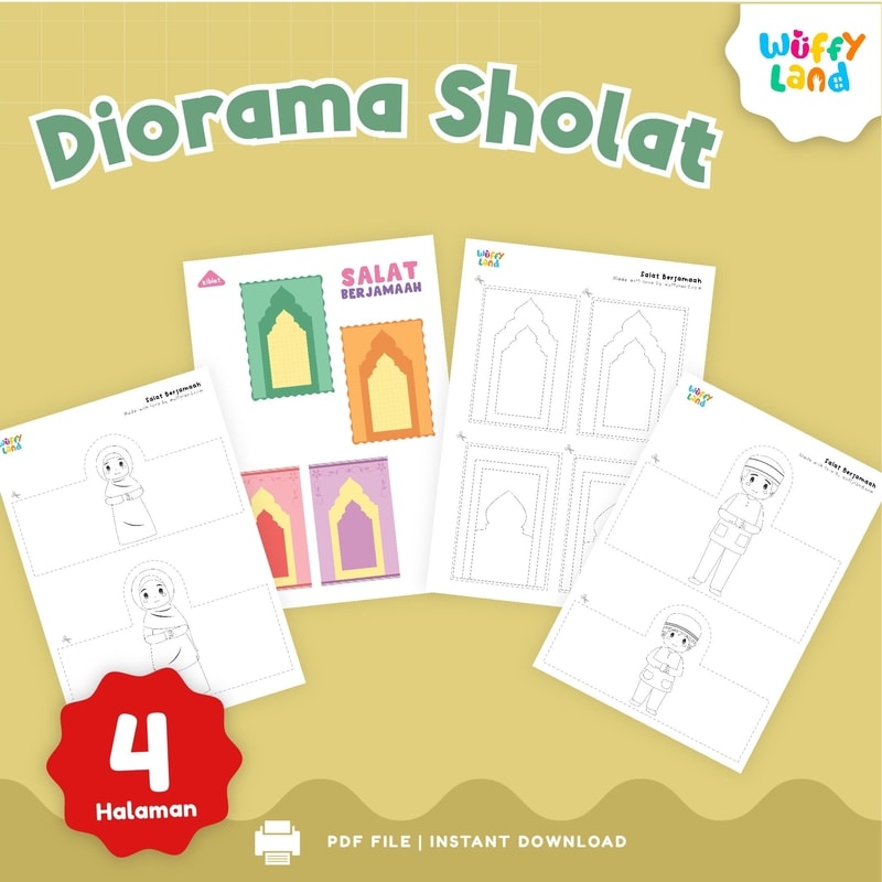 Wuffyland Worksheet Edukasi Anak Indonesia Murah Diorama Sholat