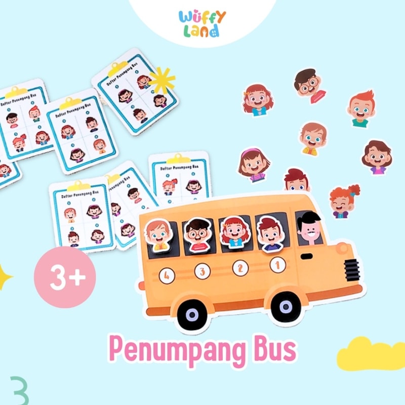 Mainan Anak Wuffyland Mencari Penumpang Bus Sesuai Daftar