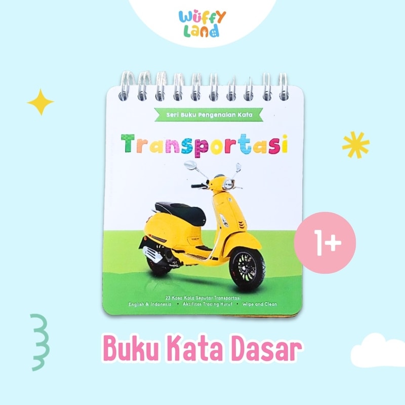Mainan Anak Wuffyland Buku Mengenal Kata Transportasi