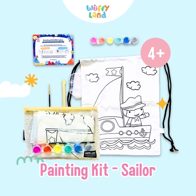 Mainan Anak Wuffyland Painting Kit String Bag Tema Sailor atau Pelaut